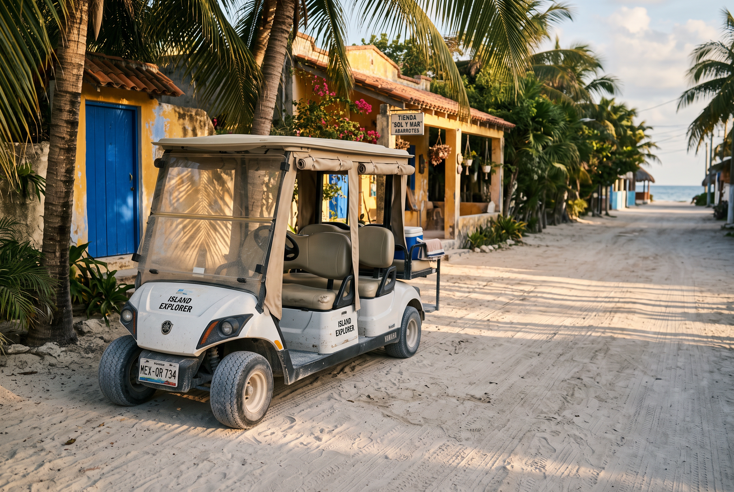 Isla Holbox golf cart rental cost (2026): compare 3 shops — Transport · Golf cart rental